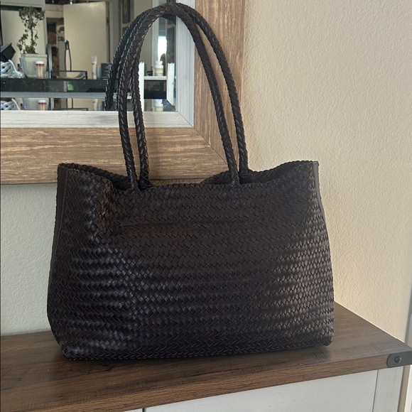 Madewell Handbags - Madewell Dark Brown Woven Tote